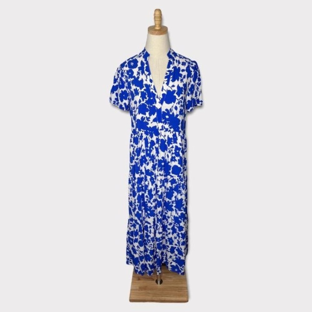 Zara Printed Floral Tiered Maxi Dress Size S NWT
